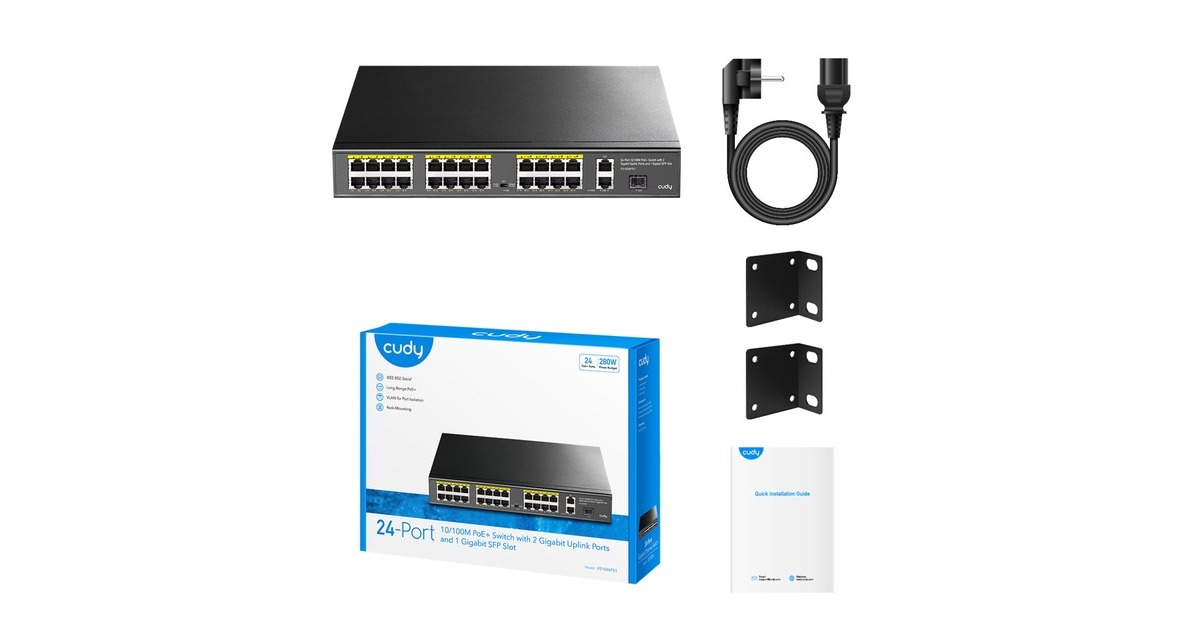 Cudy24-Port 10/100M PoE+ Switch  (Zwart)