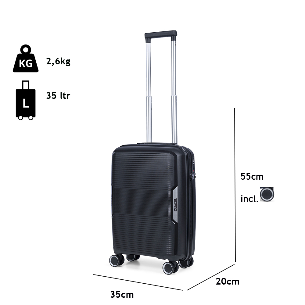 TravelZ Swinger 2-delige kofferset - Black