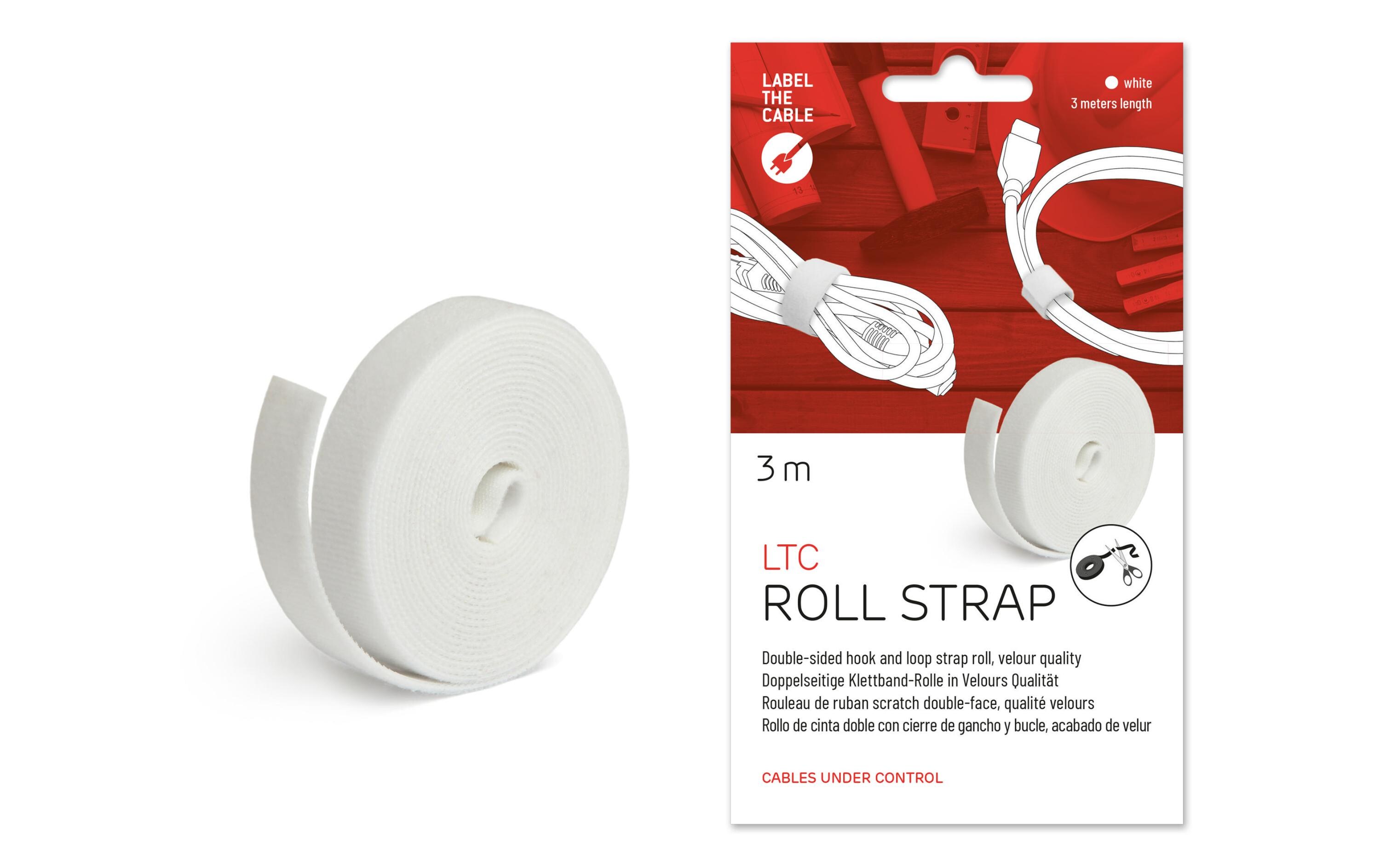 Klettband-Rolle ROLL STRAP 16 mm x 3 m, WeissKlettbandrolle LTC ROLL STRAP: Die Universallösung fürs Bündeln & Fixieren