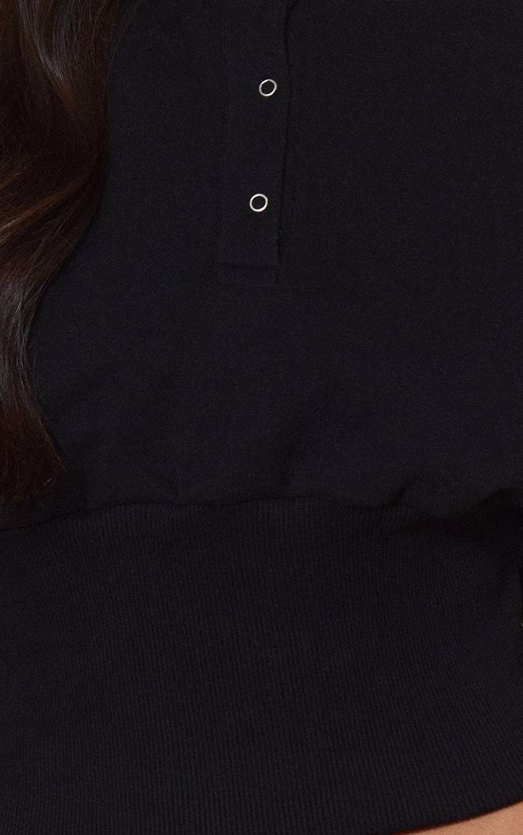 Noir Sweat-shirt Cintré À Boutons