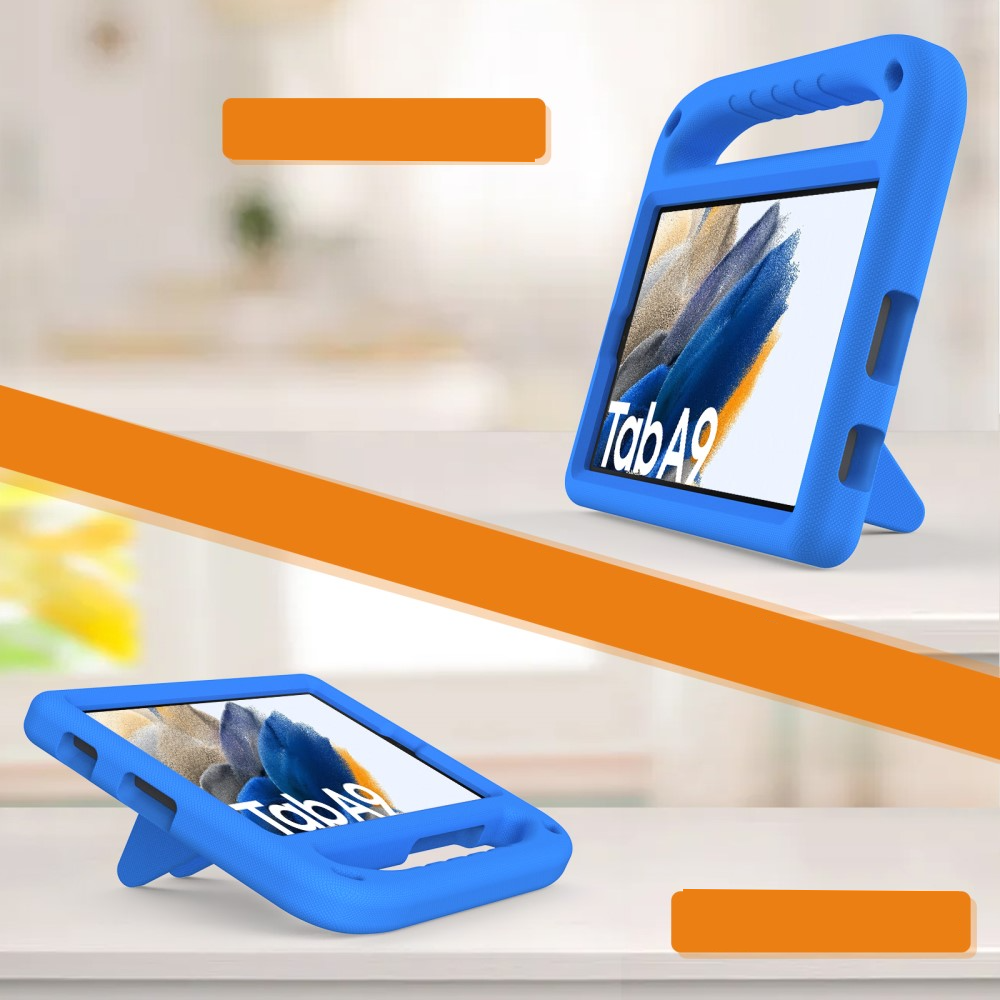 Samsung Galaxy Tab A11 / A9 Stossfeste Kinder Schaumstoff Hülle mit Griff   Kickstand - Blau