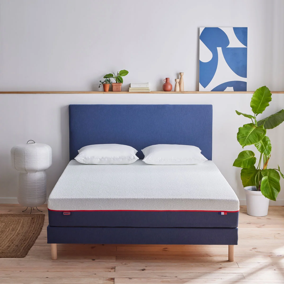 Ensemble - Matelas L'INCONTOURNABLE mi-ferme + sommier + tête de lit