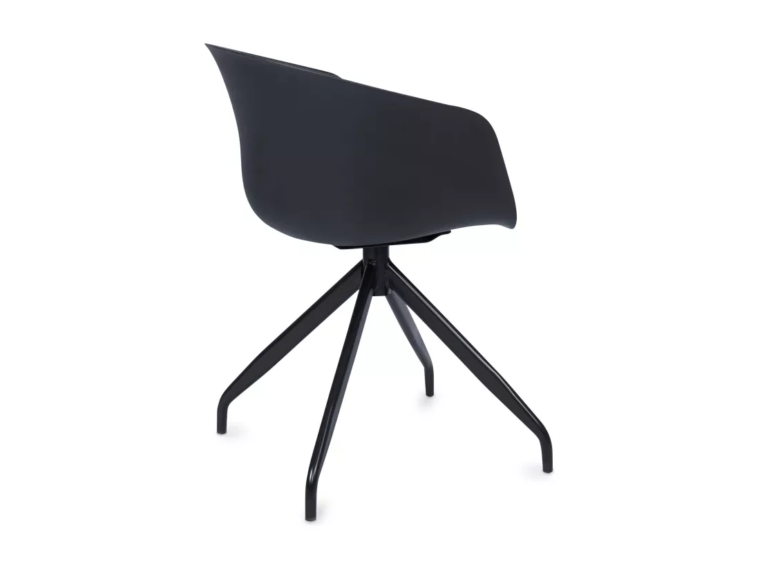 Chaise de bureau tapissée avec accoudoirs - Chaise de bureau design noire - Jodie - Joan Orange