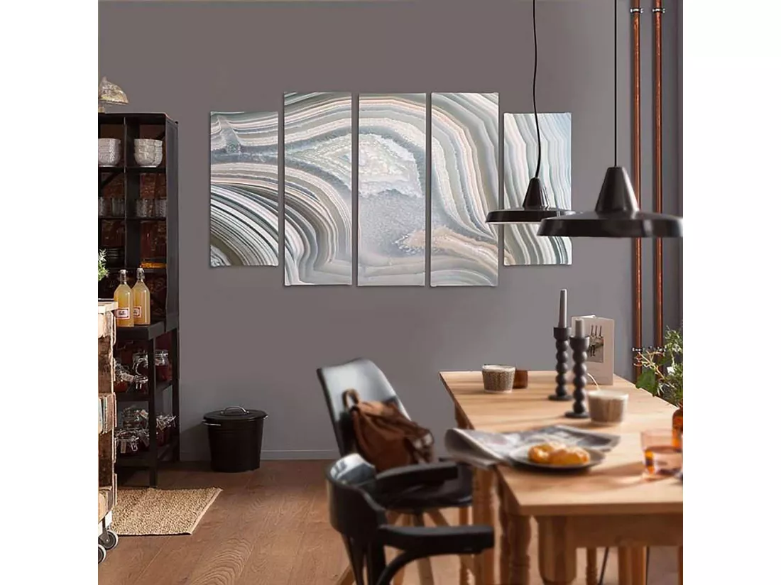 Tableau gris abstrait - 200 x 100 cm