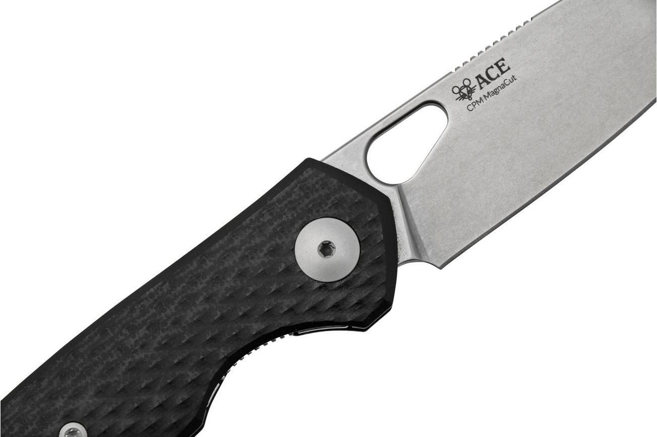 GiantMouse ACE REO Black G10 Stonewashed Magnacut, zakmes