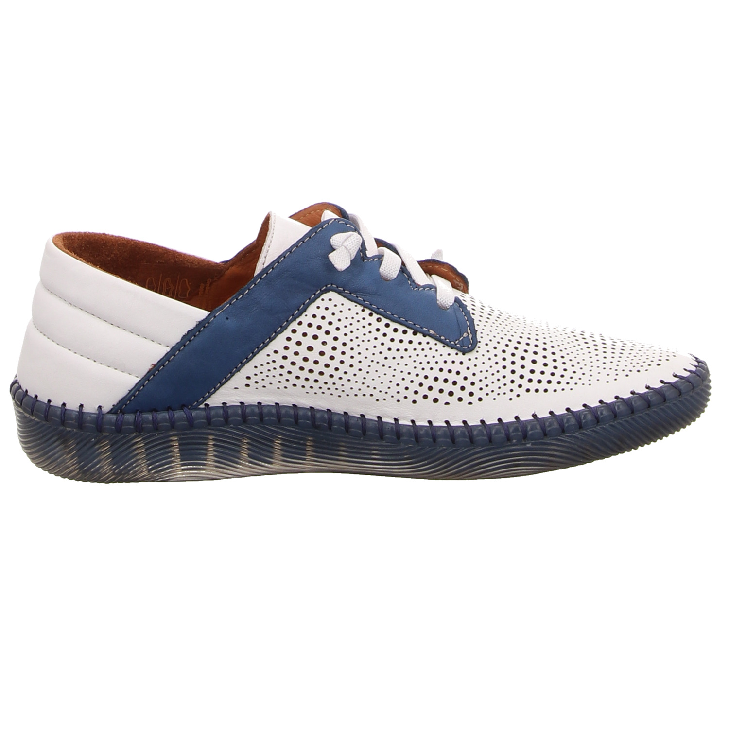 Pölking Schnürhalbschuh weiß weiss/weiss kombi