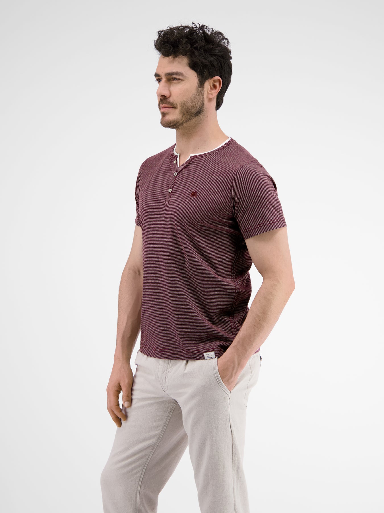 Serafino mit Finelinerstreifen, washed