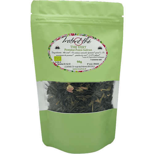 Thé vert pomme poire safran 50g bio