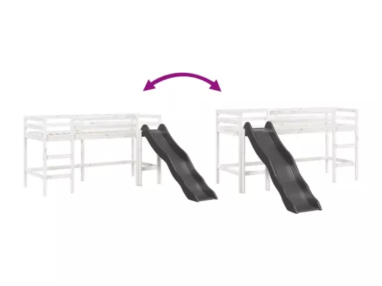 Lit mezzanine d'enfants sans matelas 90x200 cm bois pin massif