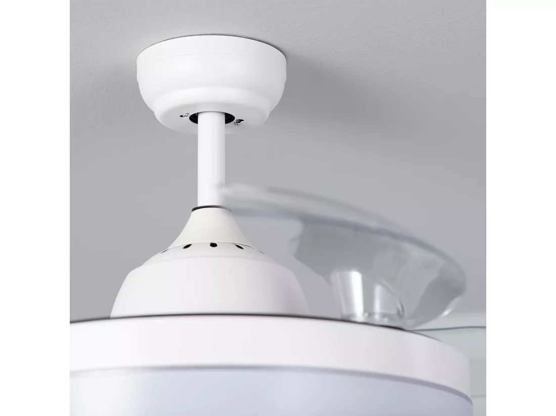Ventilateur de Plafond Silencieux Caicos Blanc 106cm Moteur DC Blanc
