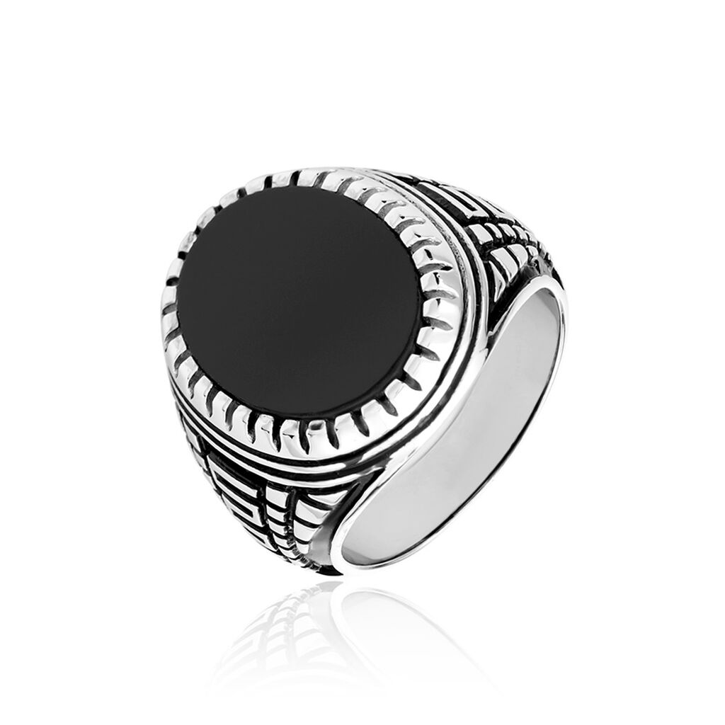Bague Argent Blanc Thimeo Agathe Noire