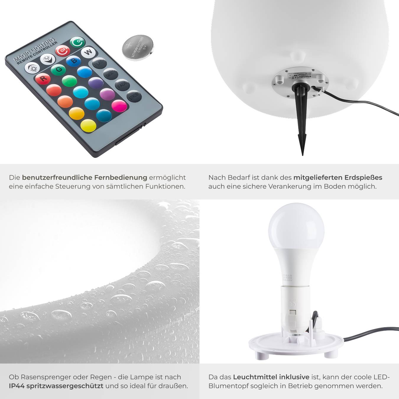 LED-Blumentopf Luminous Courve Pot