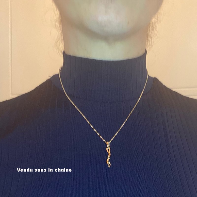 Pendentif plongée en apnée pendentif apnéiste - Plaqué or