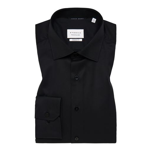 Eterna Langærmet Modern Fit Skjorte, Sort, 43