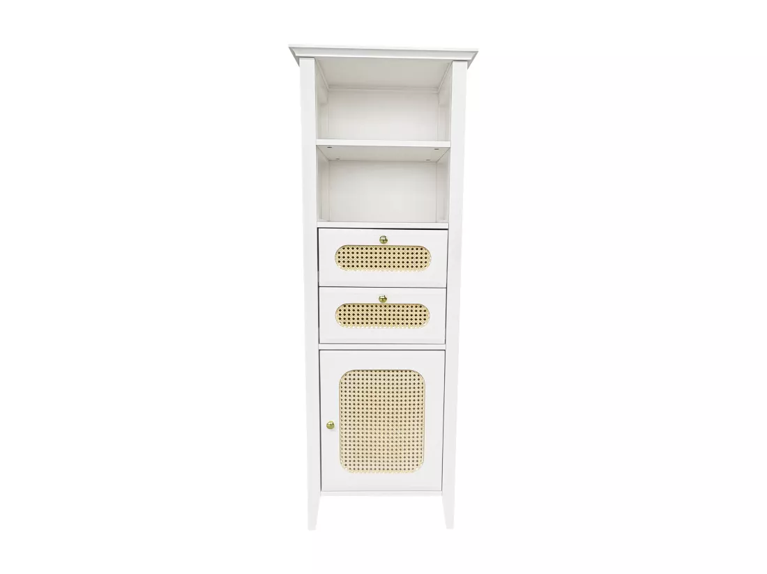 Grande vitrine de salon en rotin,d20cm×h140.5cm