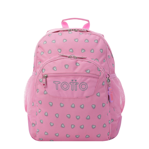 Mochila escolar Totto Pink Hearts Crayons