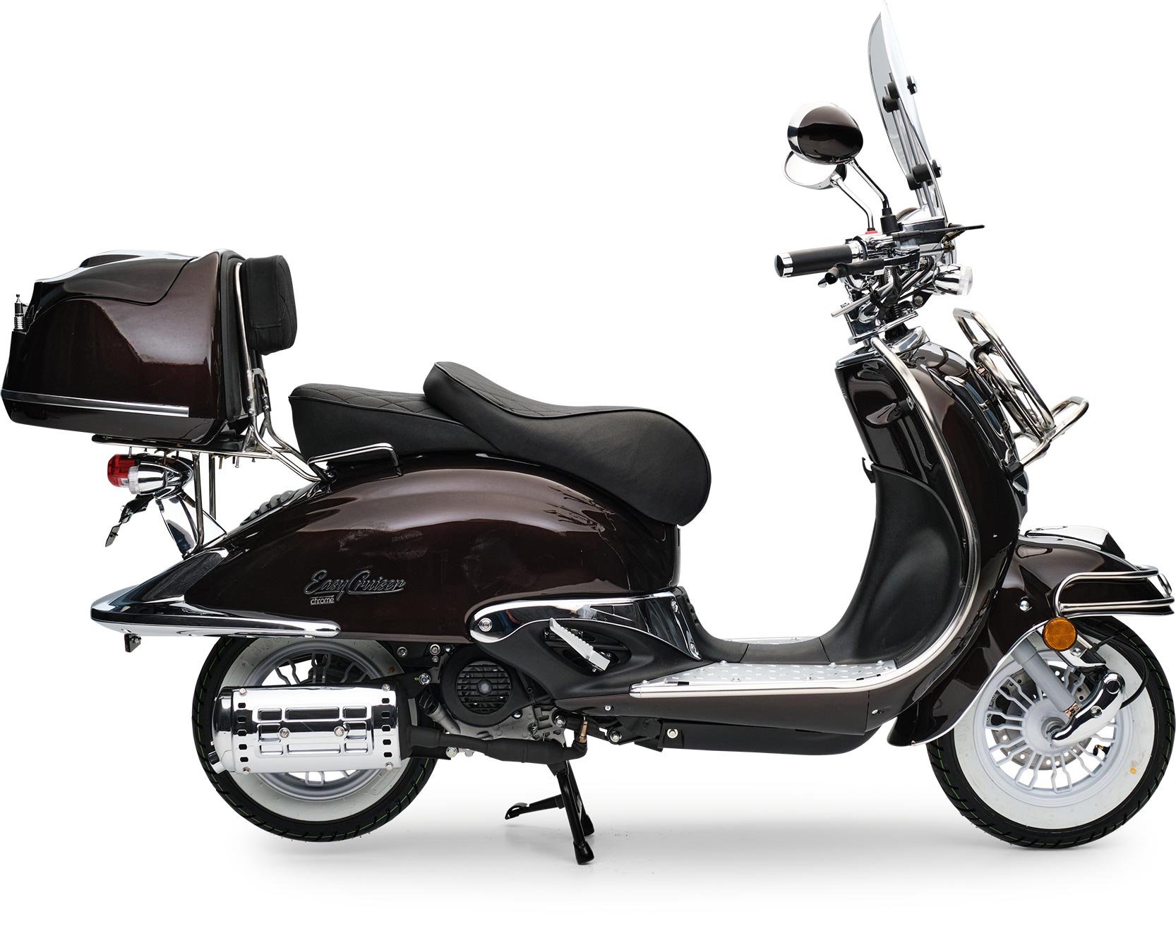 Motorroller Retro EasyCruiser Braun 50ccm 25 kmh Mofa Scooter