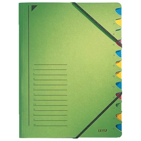 Leitz 39120055 Ordnungsmappe A4, 12 Fächer,grün