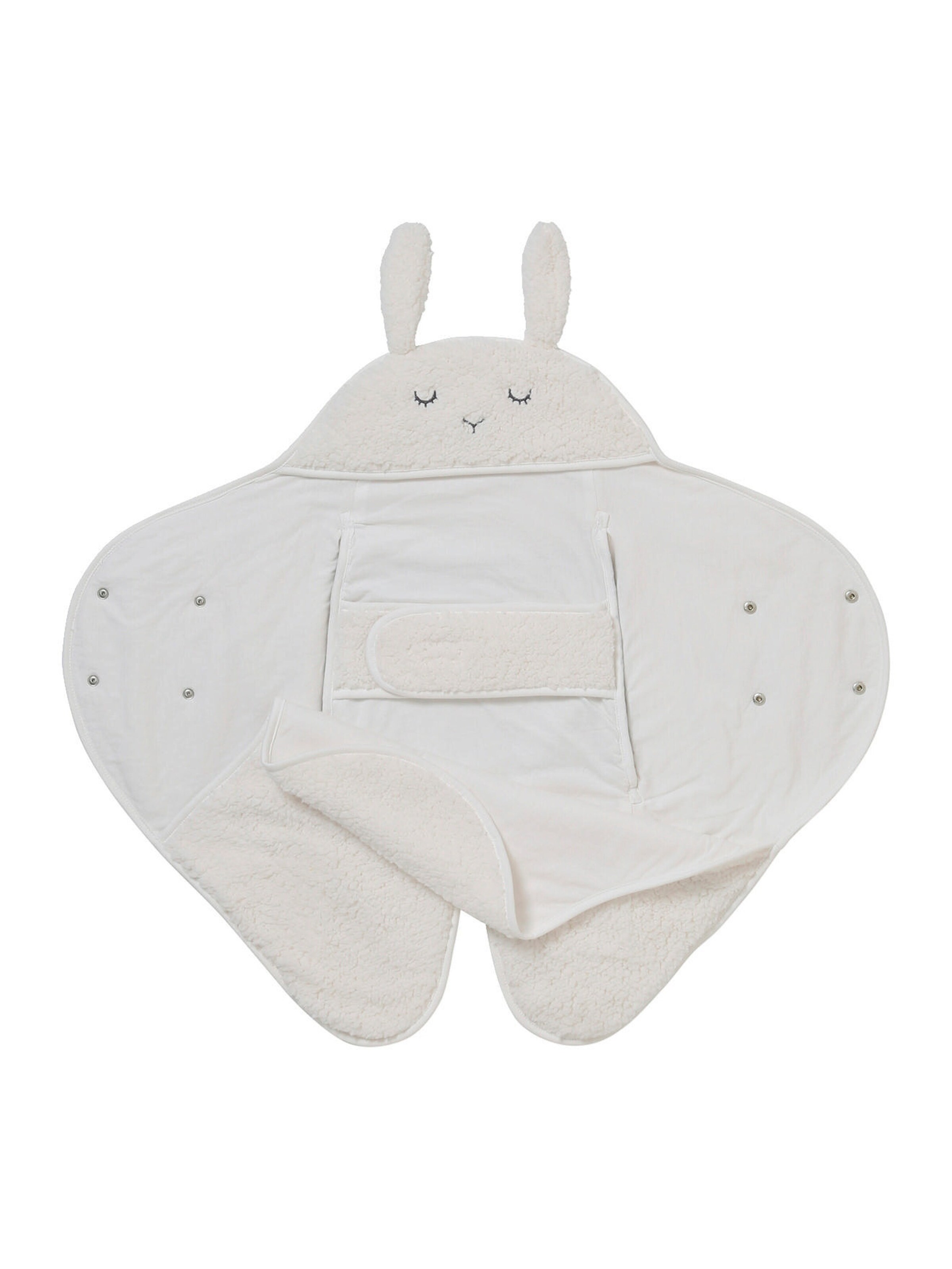 Vertbaudet Baby Plüsch-Ausfahrsack, Fell-Imitat wollweiß/hase