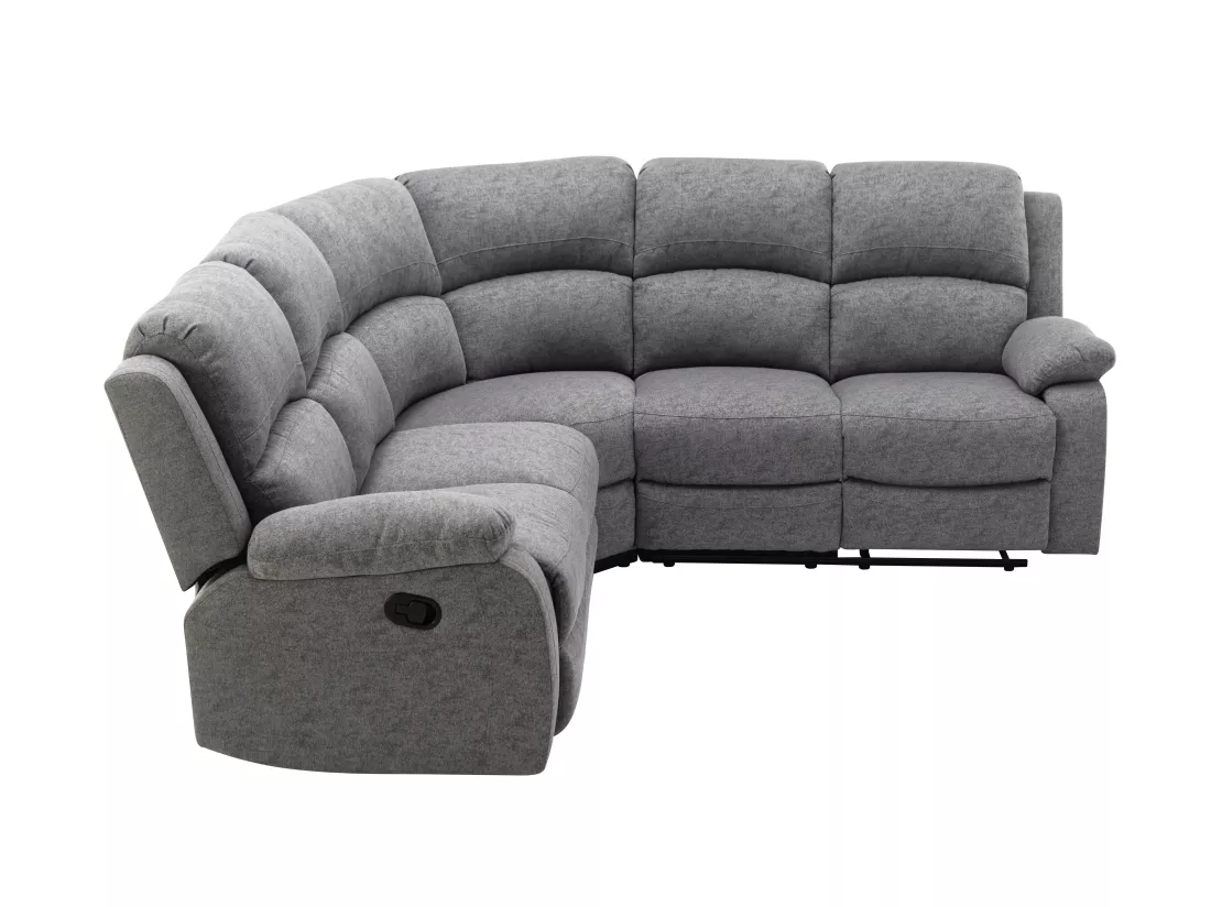 Canapé d'angle relax en tissu chiné gris RIETI