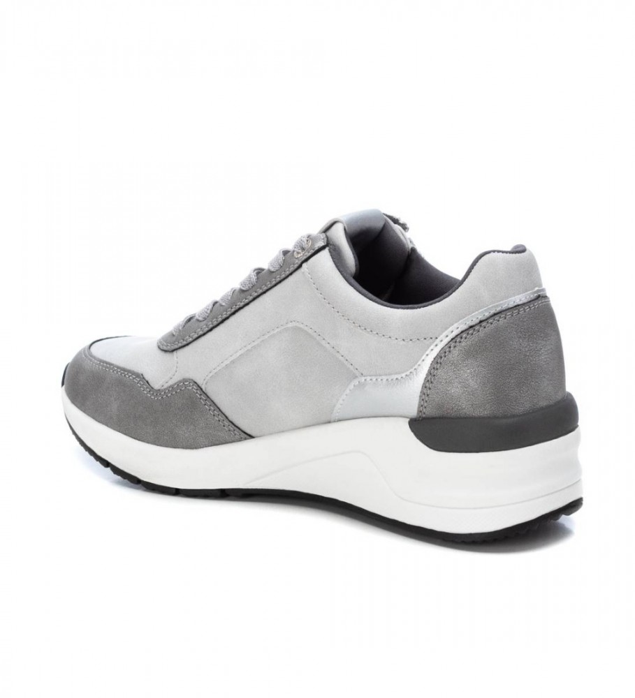 Tênis Xti 141923 cinza - Salto plataforma de 5 cm -