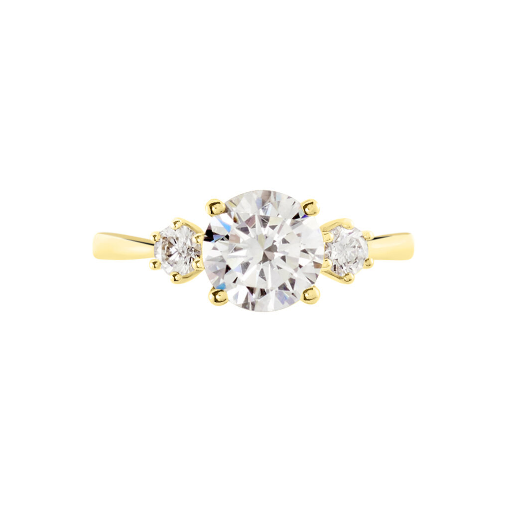 Bague Or Jaune Kesari Oxyde De Zirconium