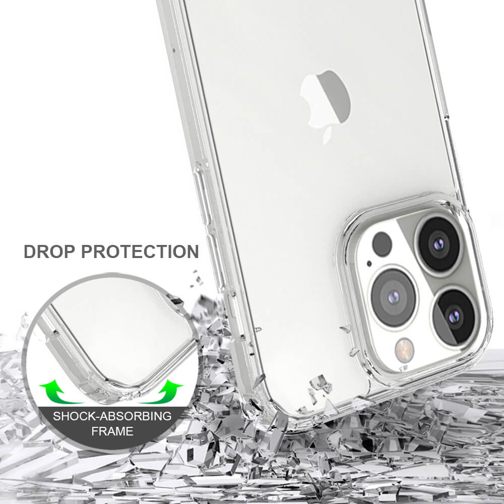 iPhone 14 Pro Hybrid Hülle TPU Bumper   Acryl Rückseite Pankow (10885) - Transparent