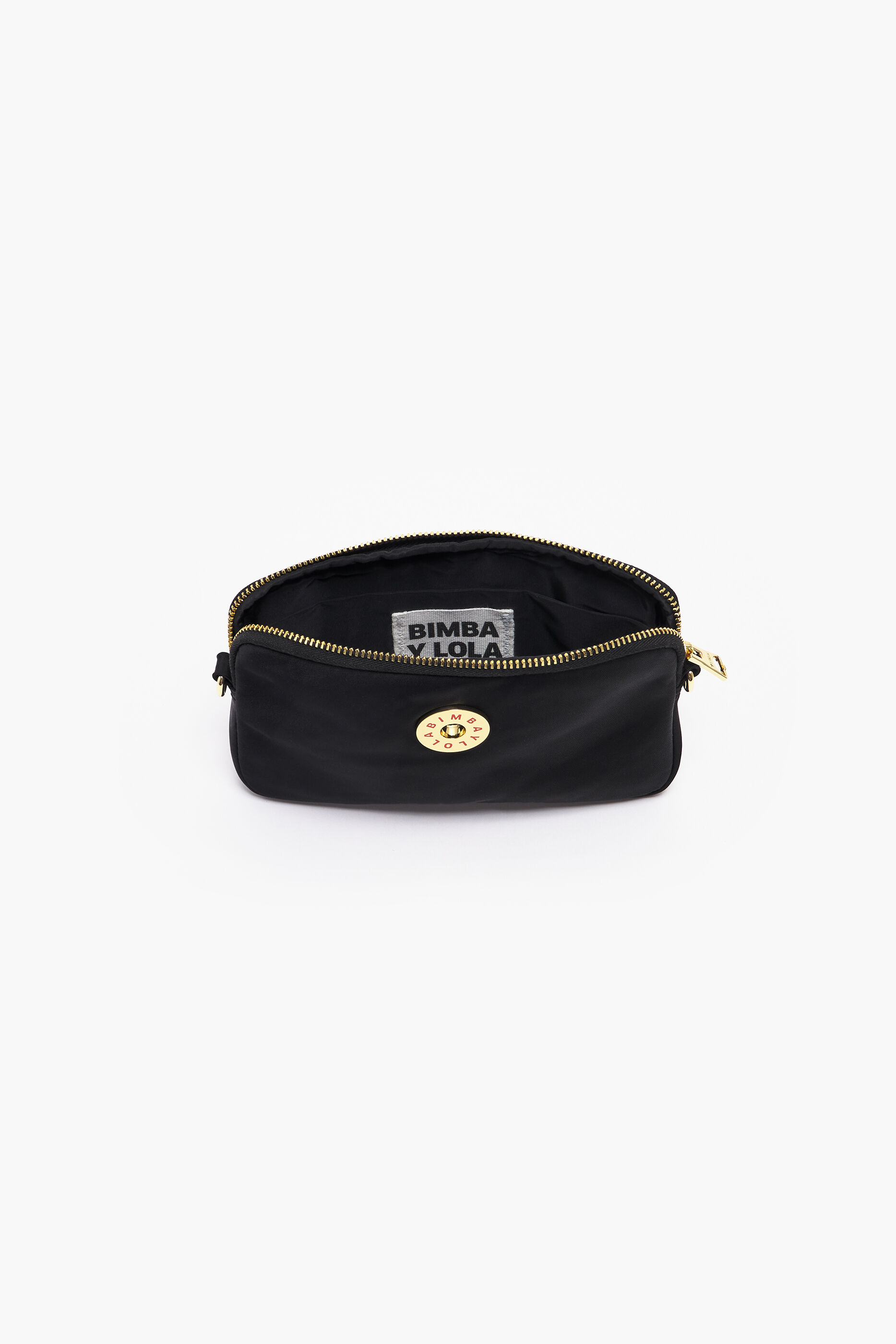 Bolsa retangular pequena de náilon preta