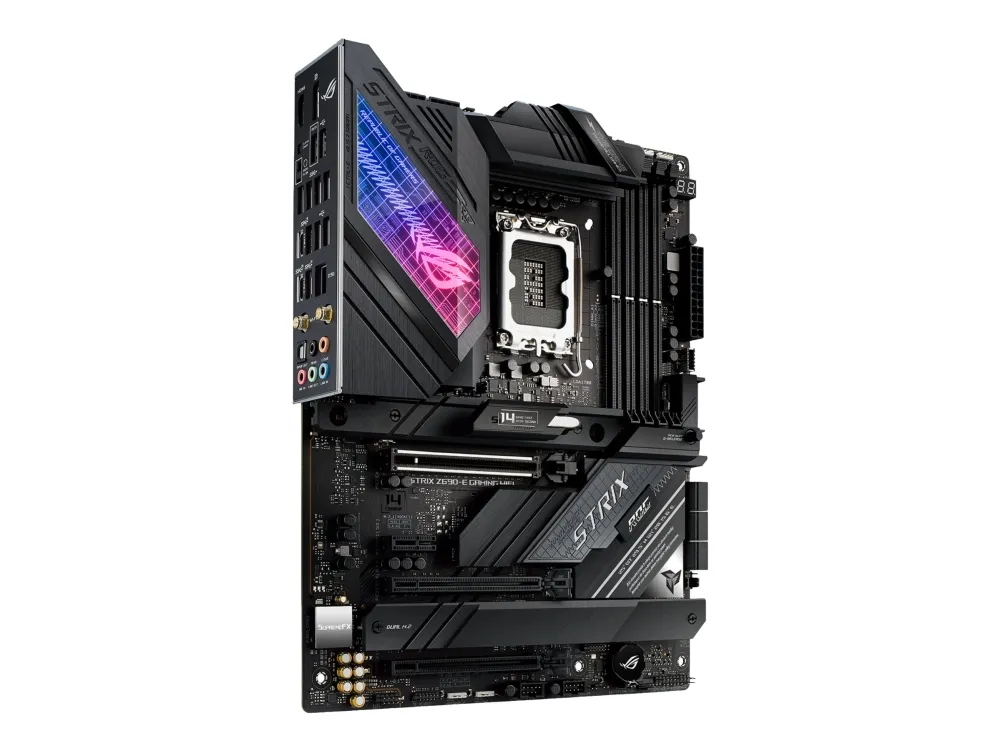 ASUS ROG STRIX Z690-E GAMING WIFI - Bundkort - ATX - LGA1700 sokkel - Z690 Chipset - USB-C Gen 2x2, USB-C Gen2, USB 3.2 Gen 1, USB 3.2 Gen 2 - 2.5 Gigabit LAN, Wi-Fi, Bluetooth - onboard grafik (CPU påkrævet) - HD Audio (8-kanaler)