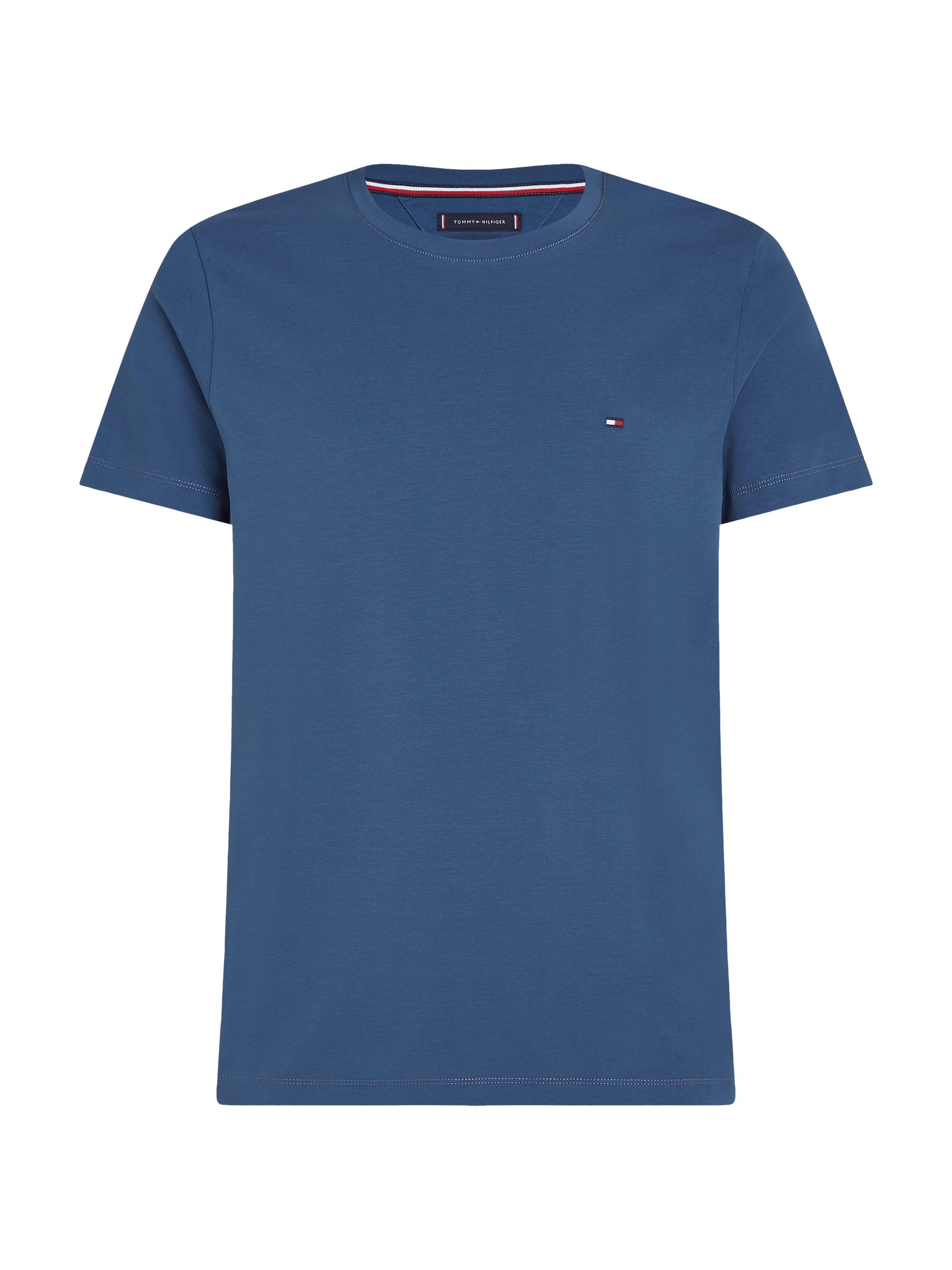 Tee-shirt col rond slim-fit en coton bio | Bleu