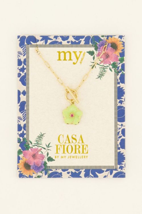 Casa fiore ketting met lime hibiscus bloem