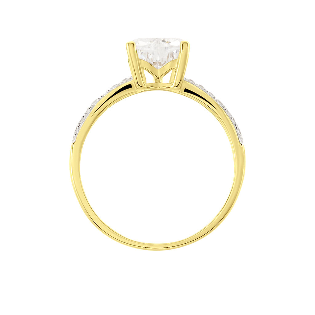 Solitaire Accompagné Or Jaune Kaylan Oxyde De Zirconium