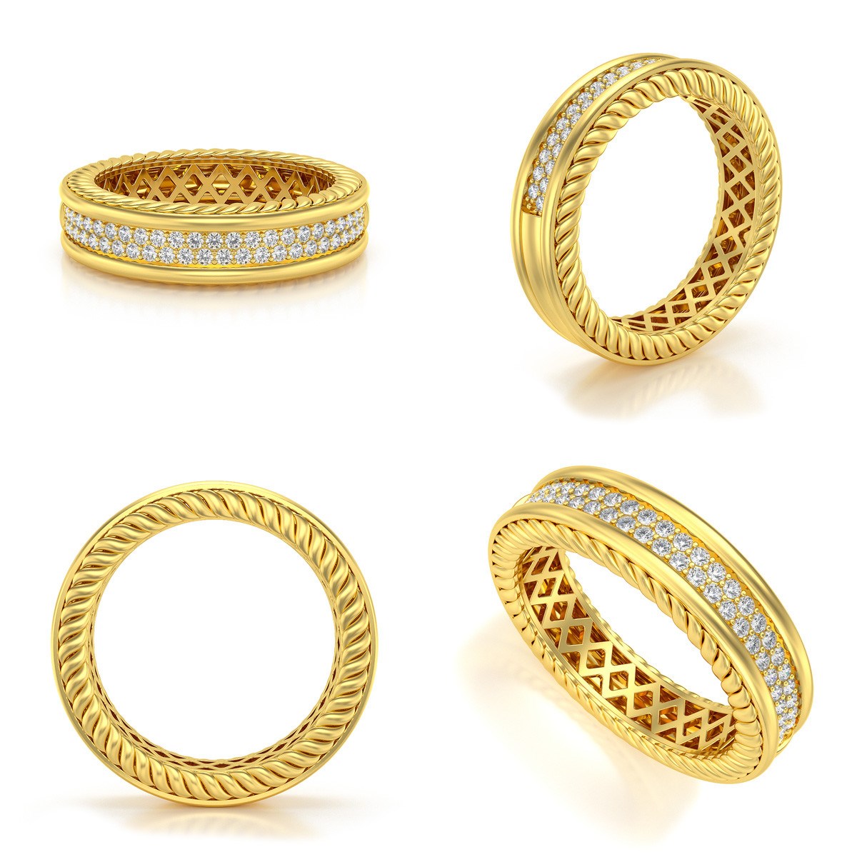 Alliance ADEN Homme Or 585 Jaune Diamants 6.50grs