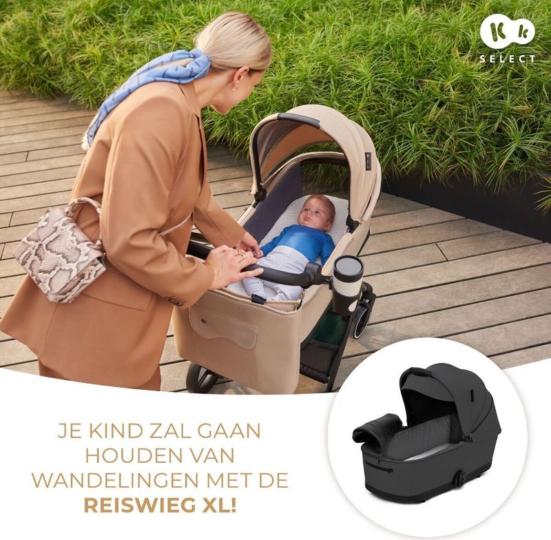 YOXI - Combikinderwagen 2-in-1 - Zwart - Waterdichte Kap - Geschikt vanaf Geboorte