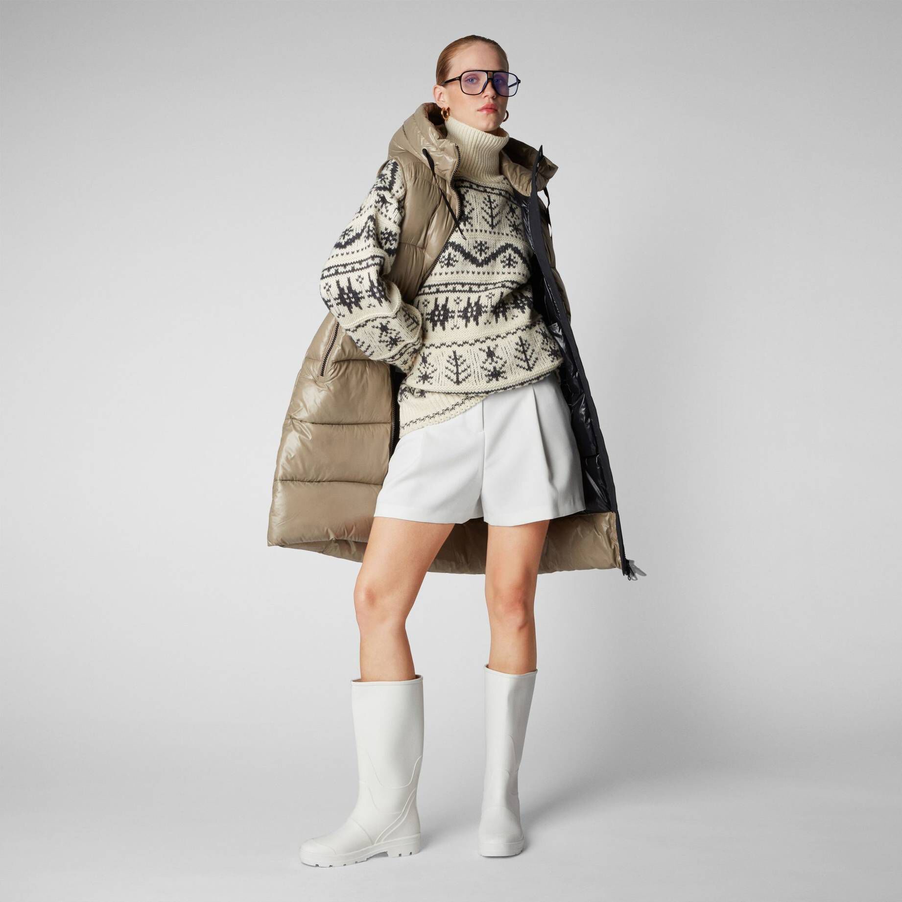 SAVE THE DUCK| Damen Steppweste IRIA lang Regular Fit