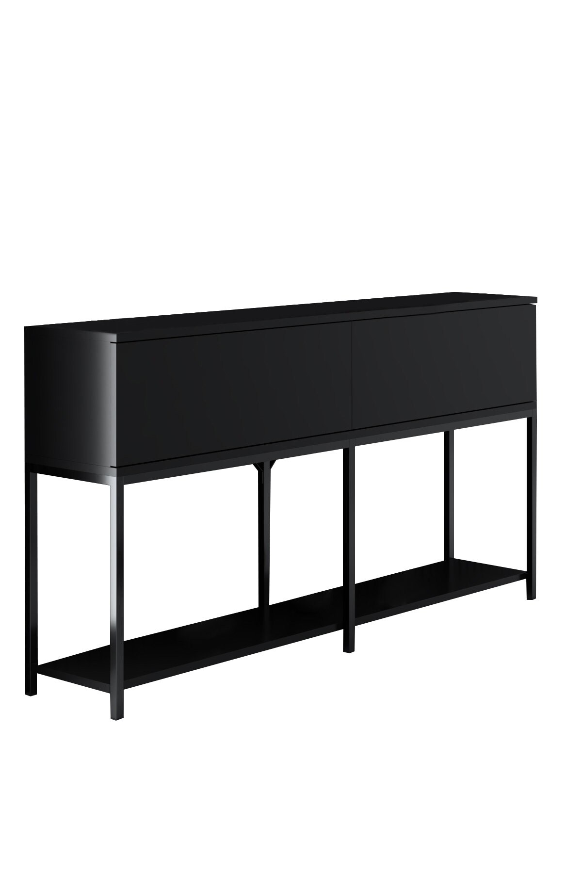 Homtex Konsole Schwarz, Melaminbeschichtet/Metall, Elegant und vielseitig