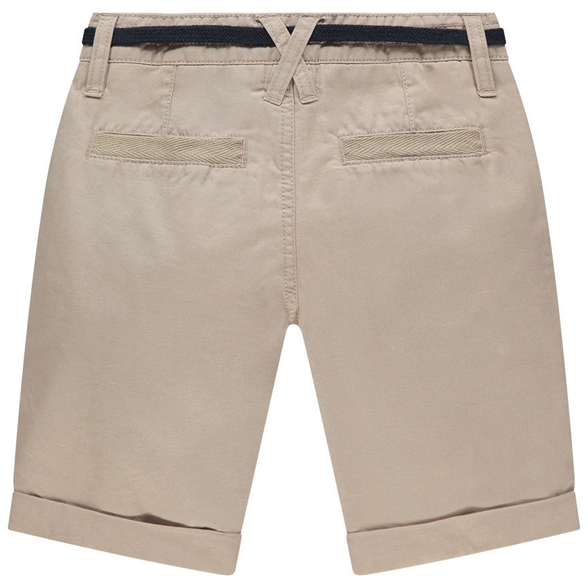 Bermuda en coton uni avec ceinture ajustable - Beige
