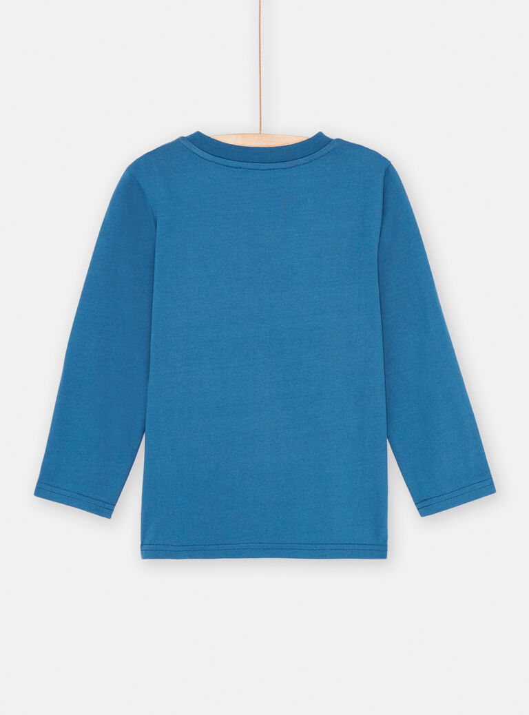 T-shirt bleu à motif tigre skateur garçon