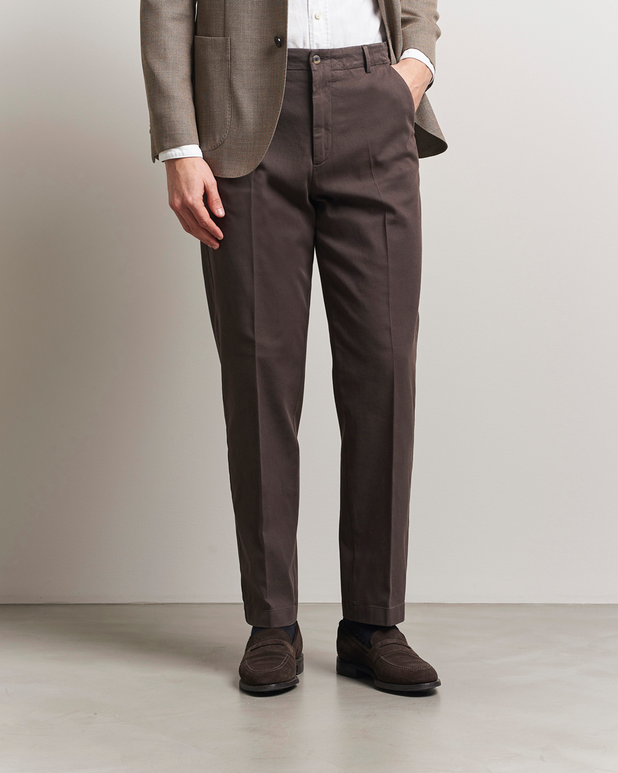 Boglioli Regular Fit Cotton Chinos Brown