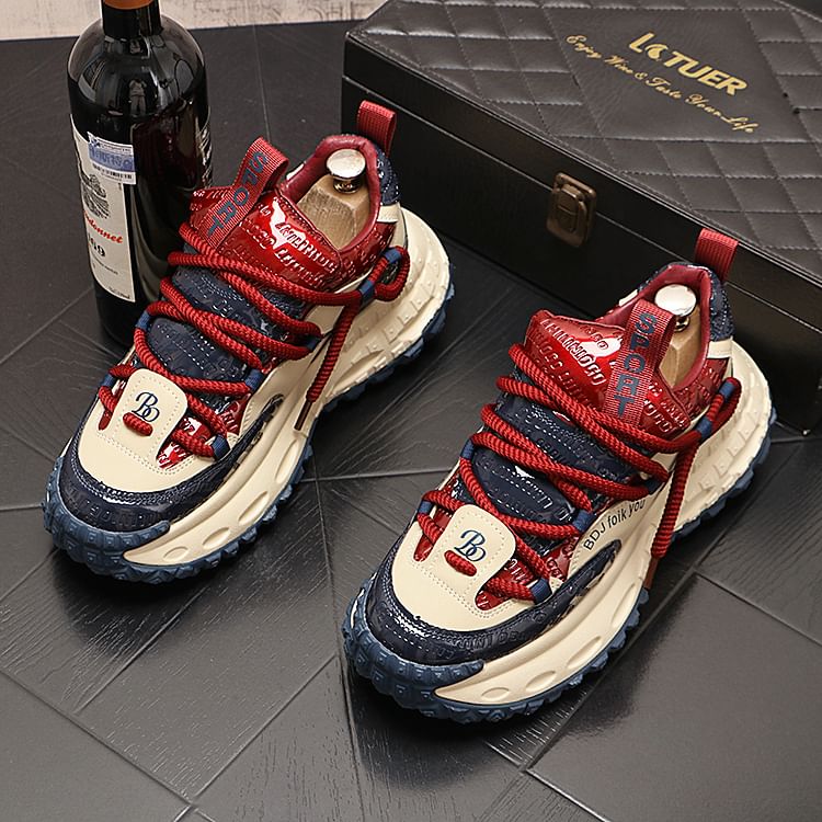 Mr Ozera - Platformsneakers met tweekleurige letters