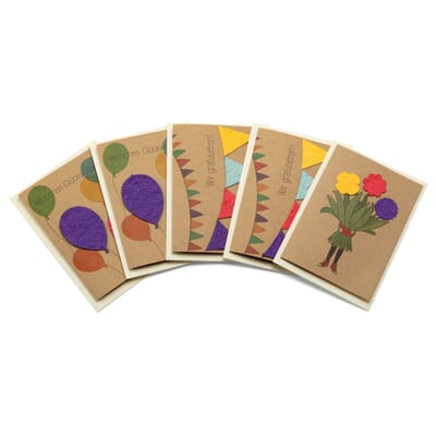 Grußkarten mit Wildblumensamen, Set 1