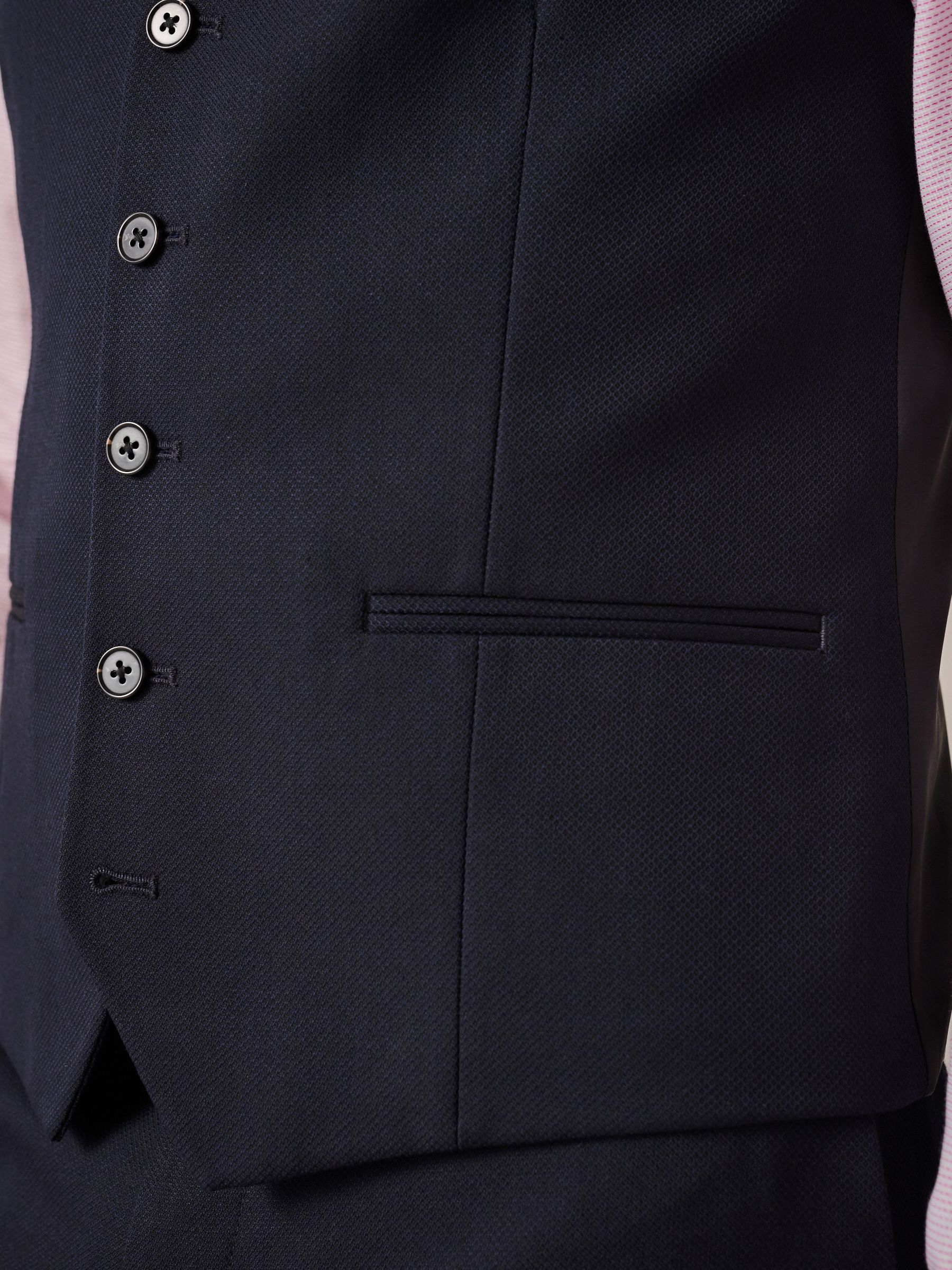 Donkerblauw - Herenvest met textuur