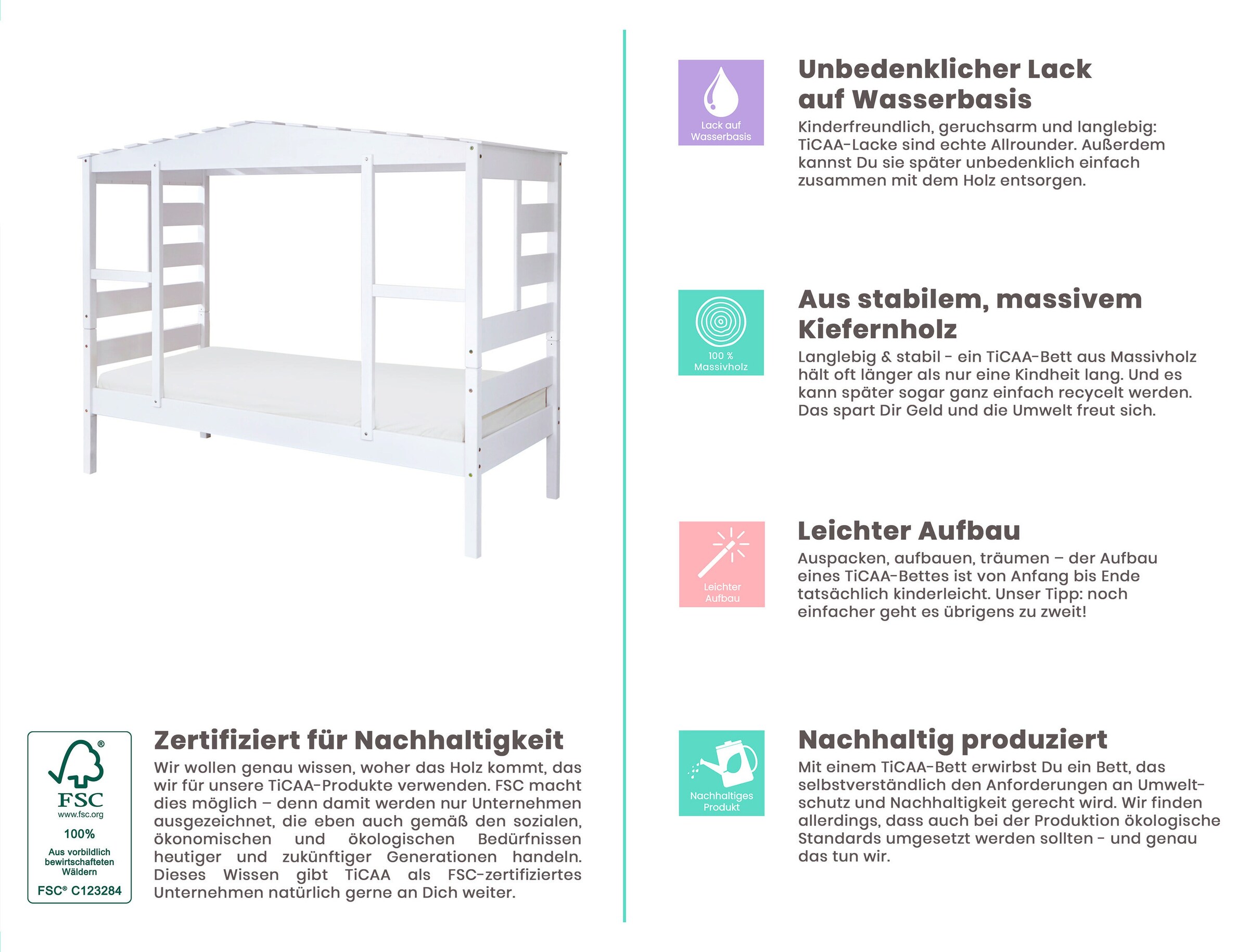 Ticaa Hausbett mit Bettkasten 