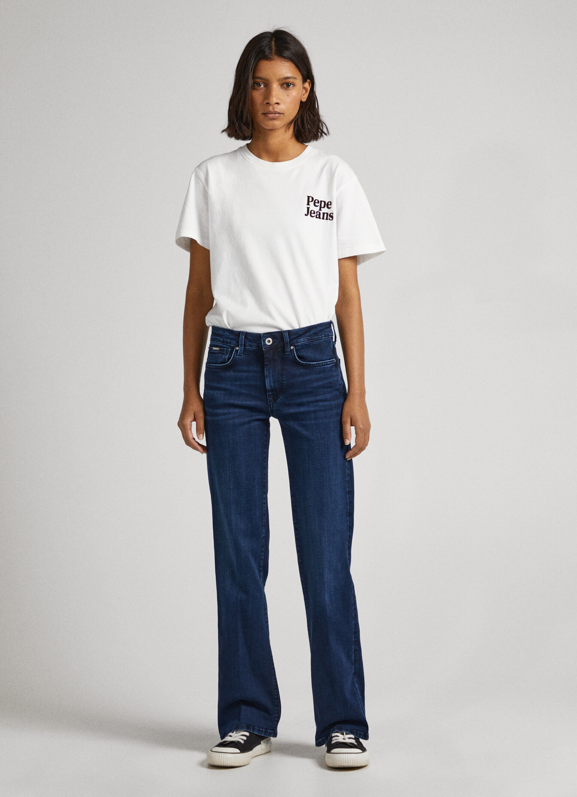 Calça jeans AUBREY FIT SLIM de cintura média - jeans