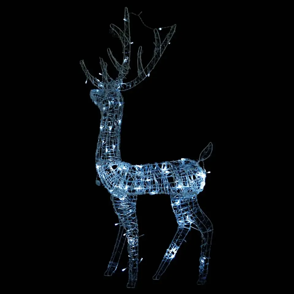vidaXL - Rendier Kerstdecoratie - Koudwit - 70 x 41 x 120 cm