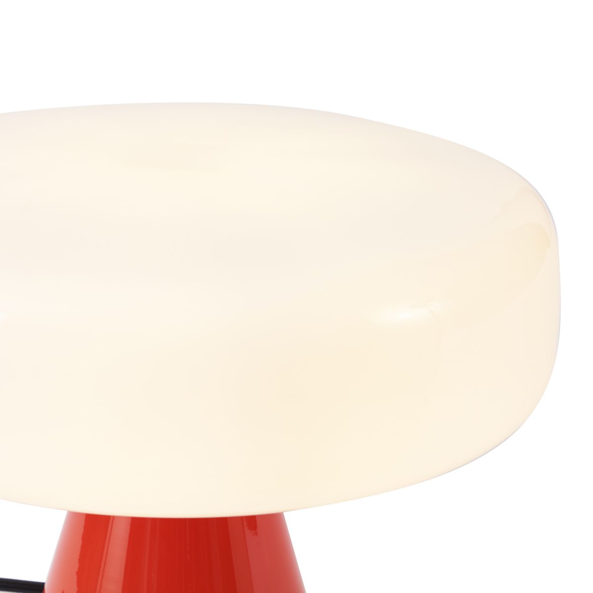 Retro tafellamp rood met wit - Knop