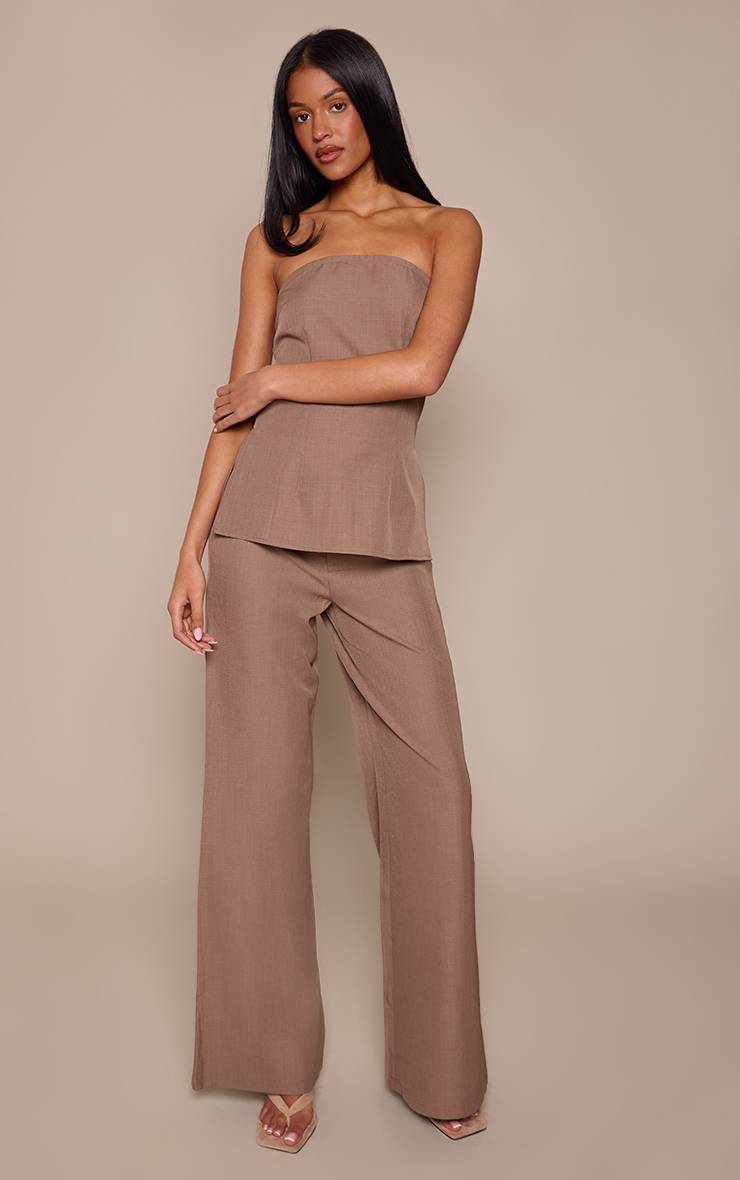 Champignon Pantalon Taille Haute Coupe Large Ajusté Pour Grande Taille
