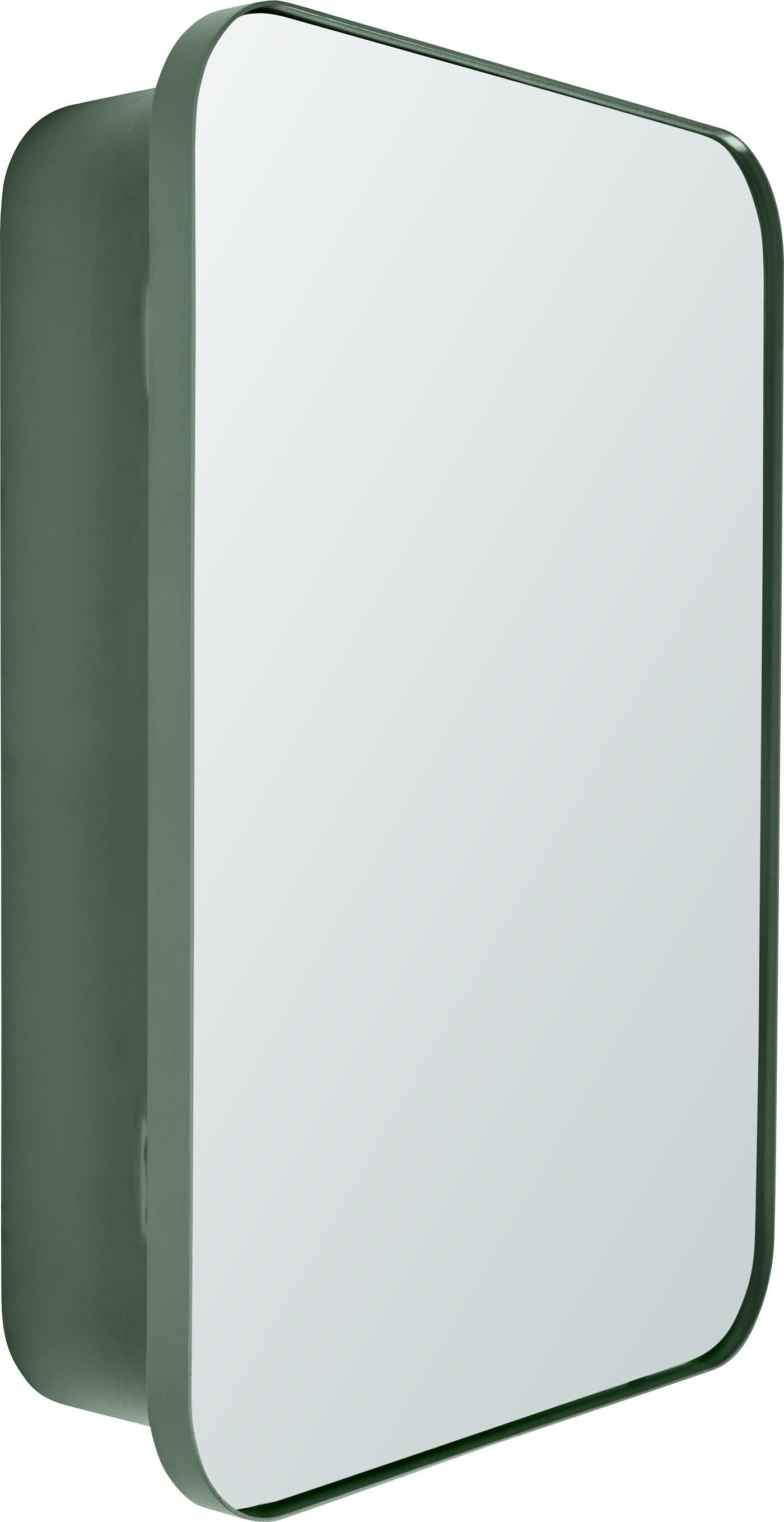 NAYA Wandspiegel - Grün / B: 50.0 cm x T: 12.0 cm x H: 40.0 cm