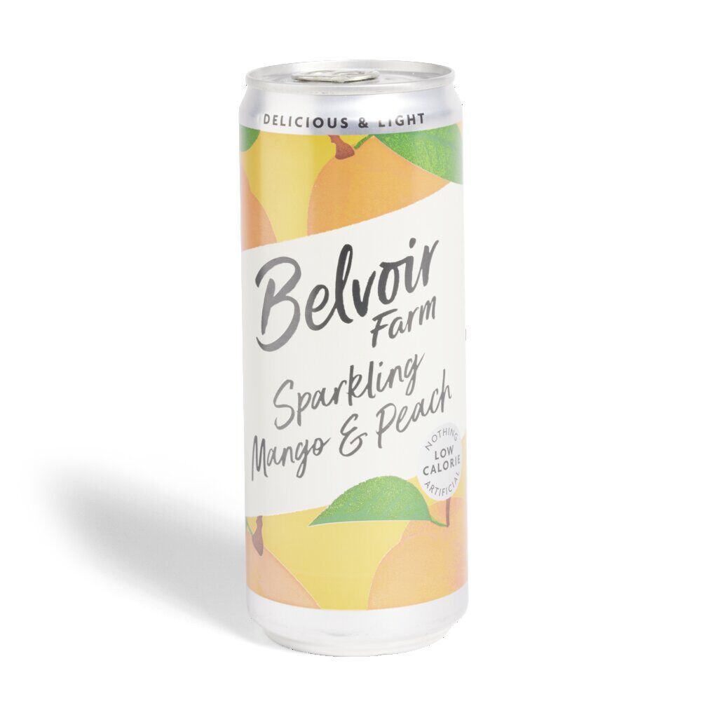 Canette Belvoir boisson gazeuse mangue pêche 33cl