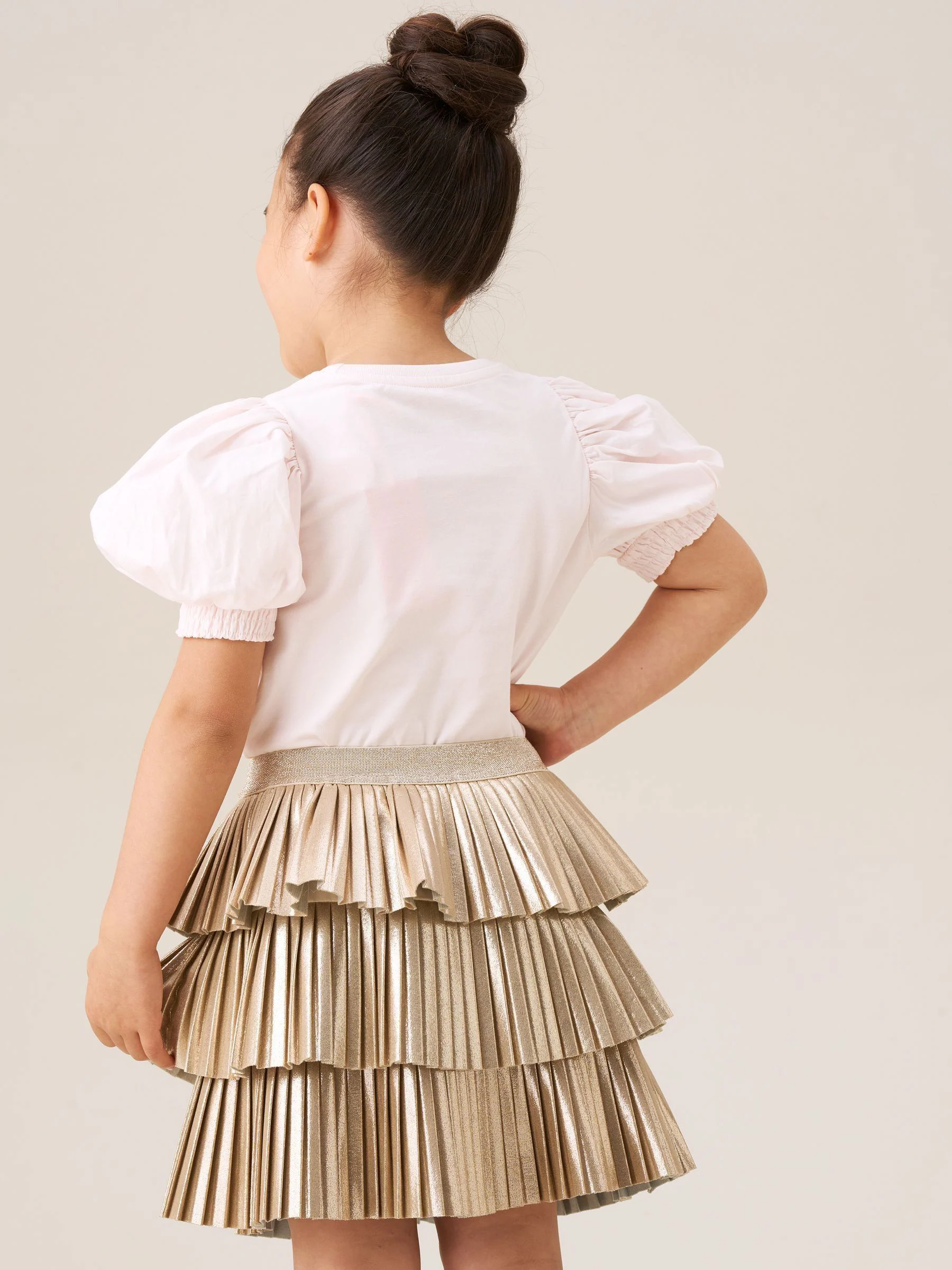 Goud - Angel & Rocket Lucile Metallic Tiered Rara Skirt